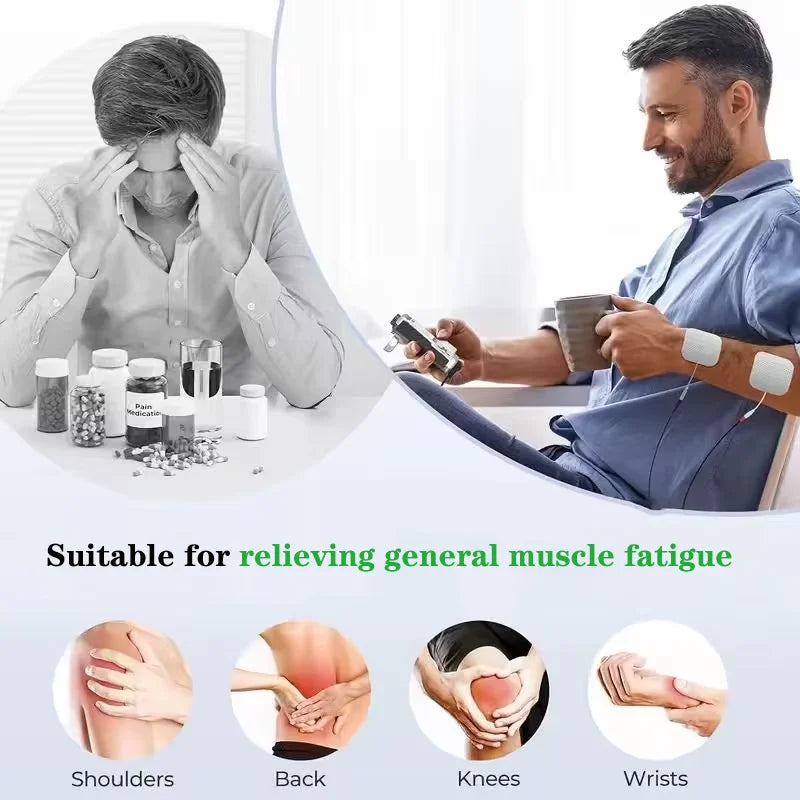TENS EMS Rechargeable Device With 8 Pads And Carry Case