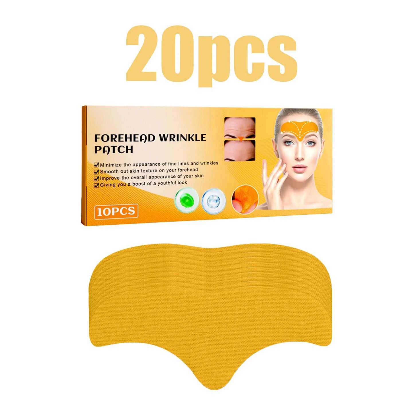 Forehead Wrinkle Patches 10 Pcs Facial Smoothing Strips Jojoba Oil