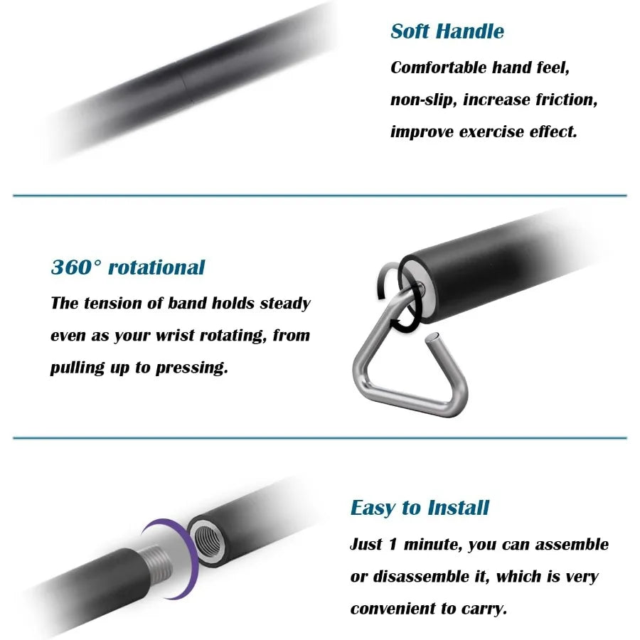 Portable Resistance Band Bar For Home Fitness Training Adjustable Bar