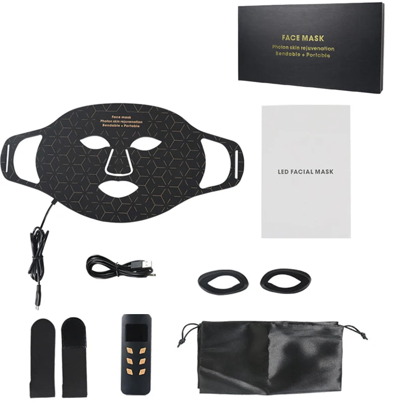 UBilli 4 Modes Portable LED Face Mask Red Light Therapy for Anti Aging