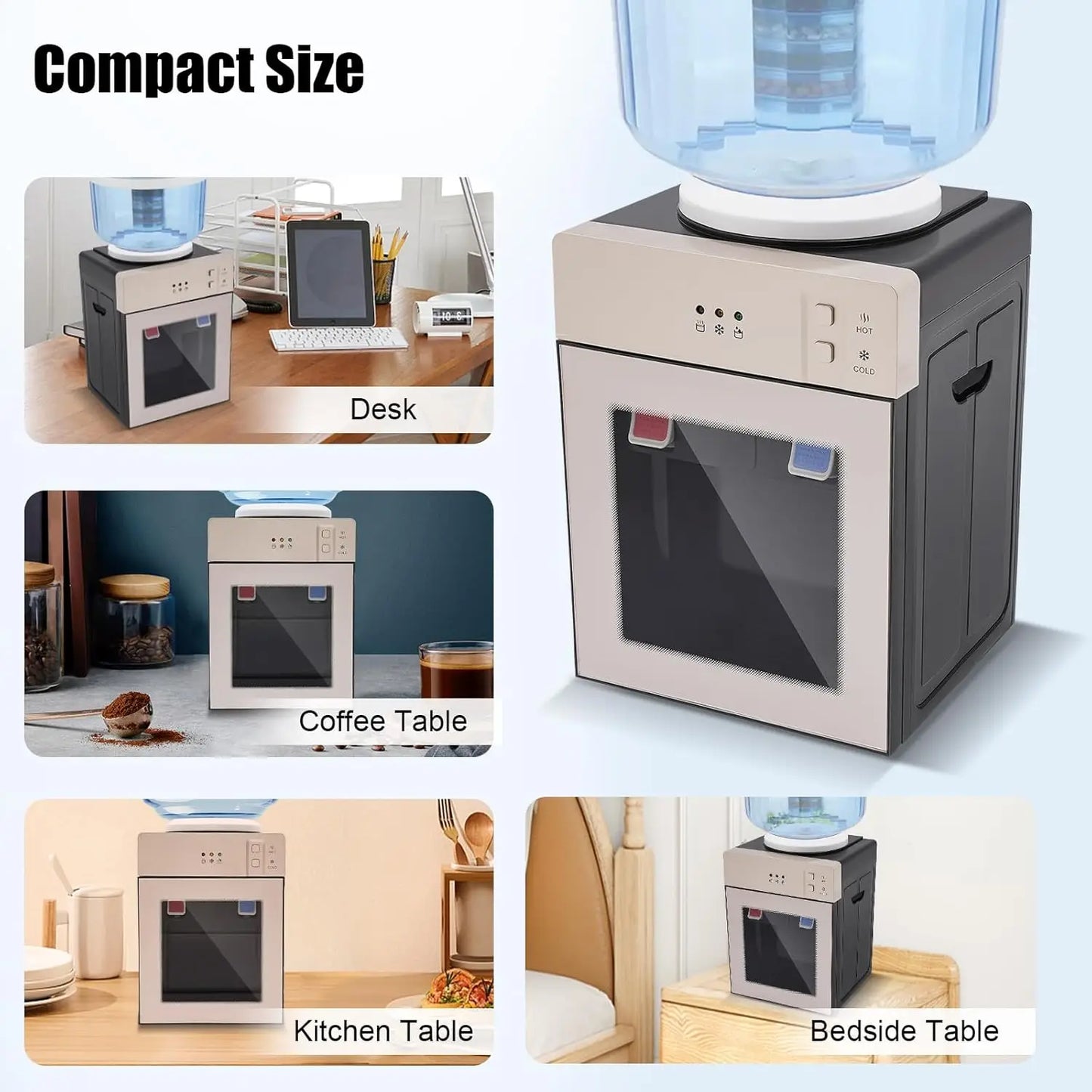 5Gallon Top Loading Water Cooler Dispenser,Hot/Cold Drinking Machine,Countertop water dispenser with three temperature settings