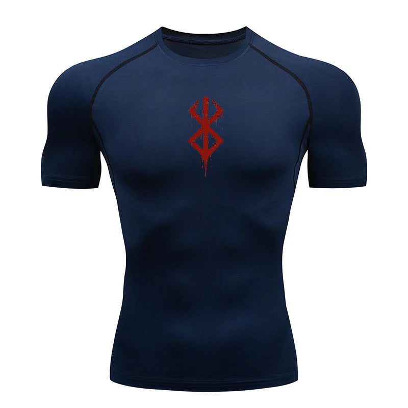 NONECN Quick Dry Men's Compression Shirt Short Sleeve Sports Tee