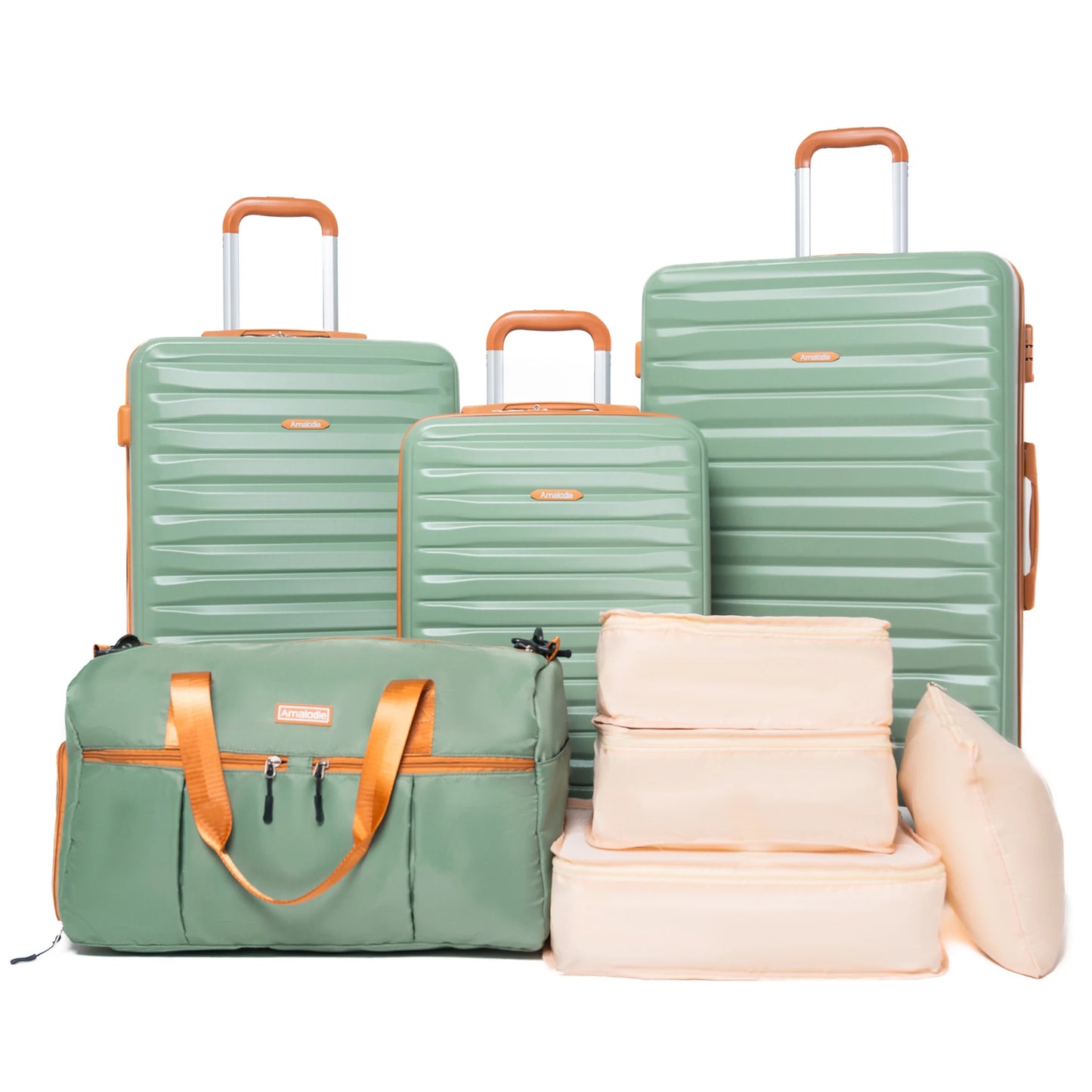 TravelhouseCN 3 Piece Luggage Set With ABS Hard Case And TSA Lock