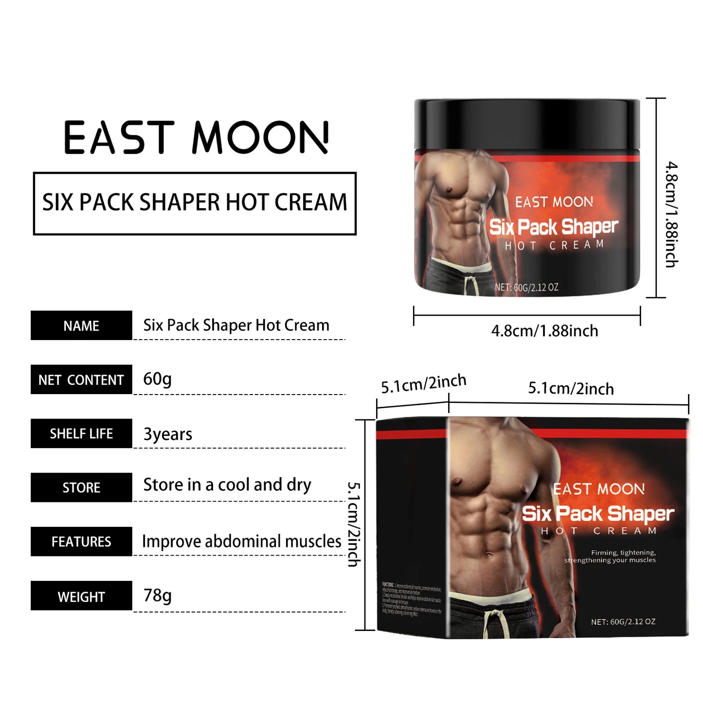 East Moon Muscle Activation Cream For Abdominal Tone And Fitness