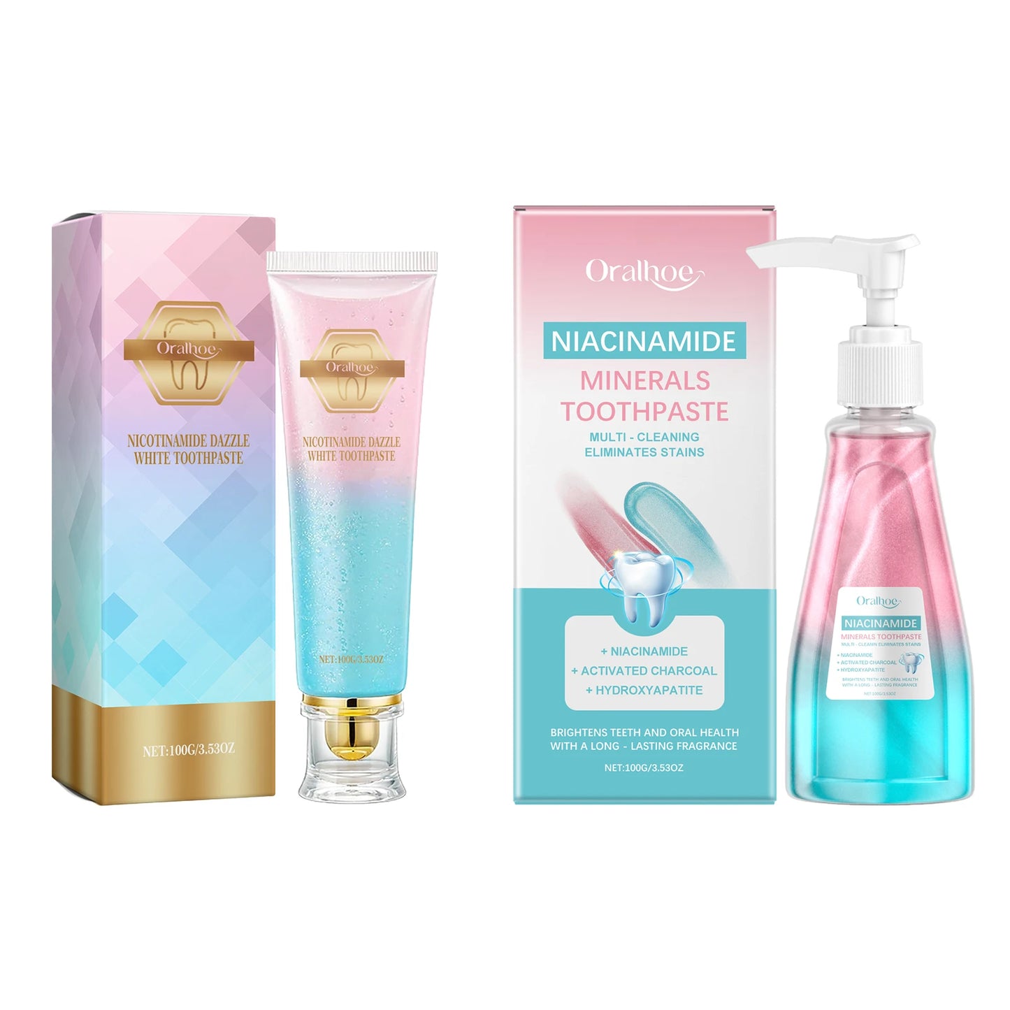 Oralhoe Niacinamide Whitening Toothpaste for Bright Teeth and Fresh Breath