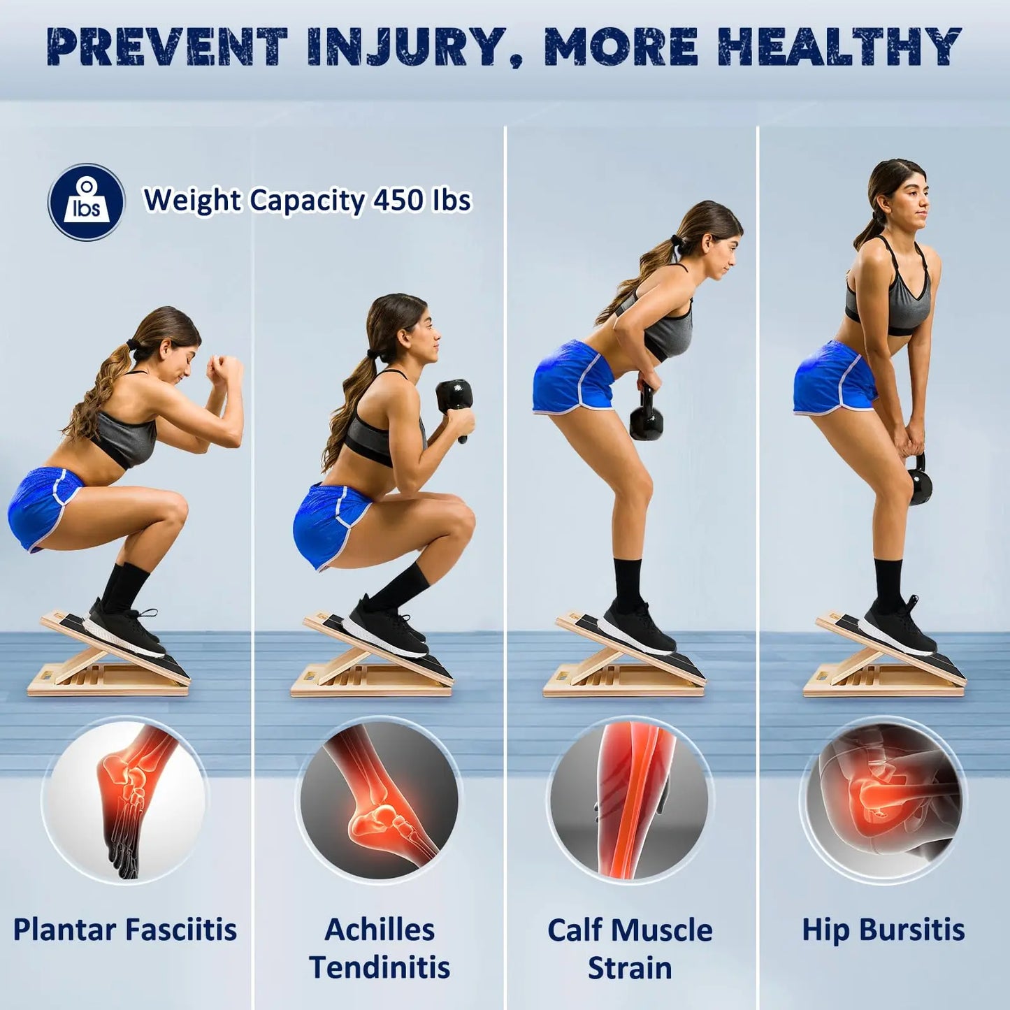 Slant Board Calf Stretcher For Physical Therapy And Squat Training