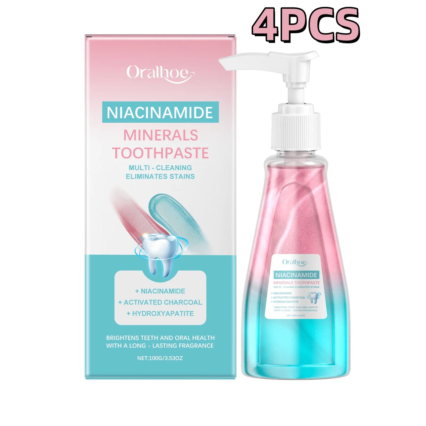 Oralhoe Niacinamide Whitening Toothpaste for Bright Teeth and Fresh Breath