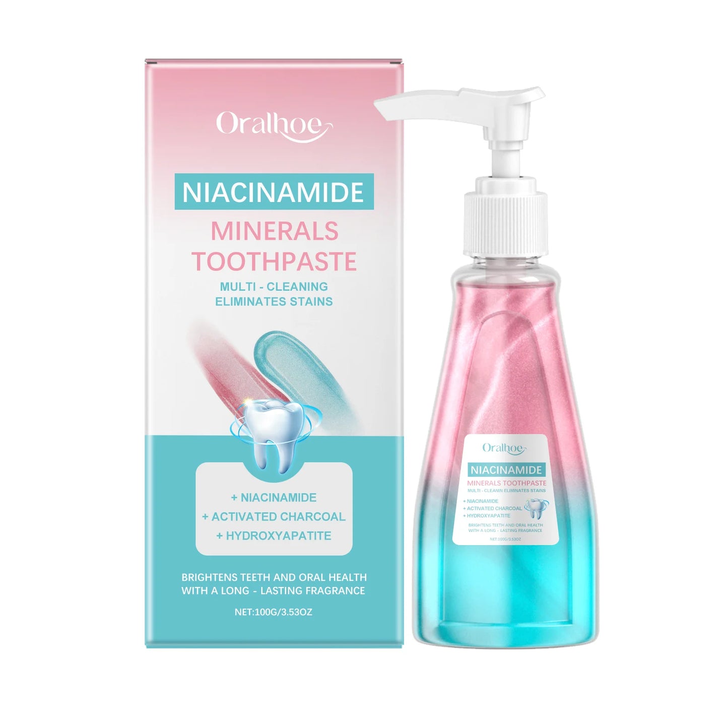 Oralhoe Niacinamide Whitening Toothpaste for Bright Teeth and Fresh Breath