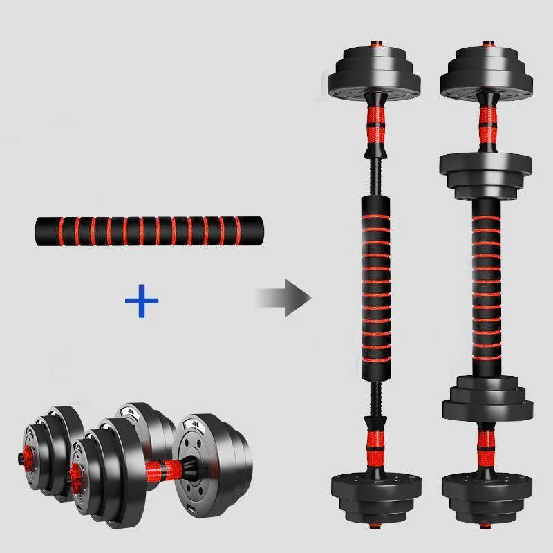Adjustable Dumbbell Barbell Set With Anti Slip Grip Weight Plates