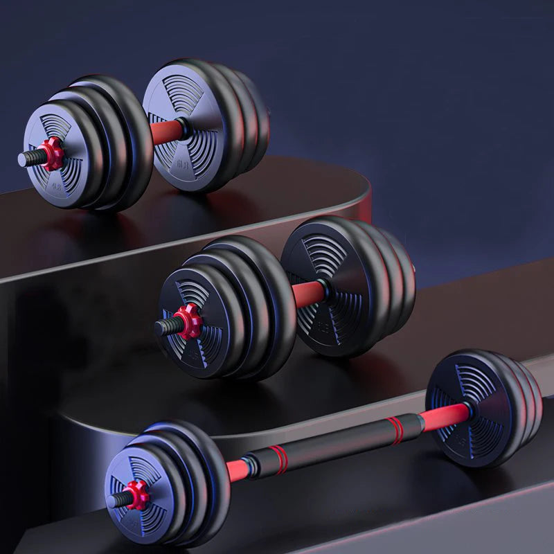 Adjustable Dumbbell Barbell Set With Anti Slip Grip Weight Plates