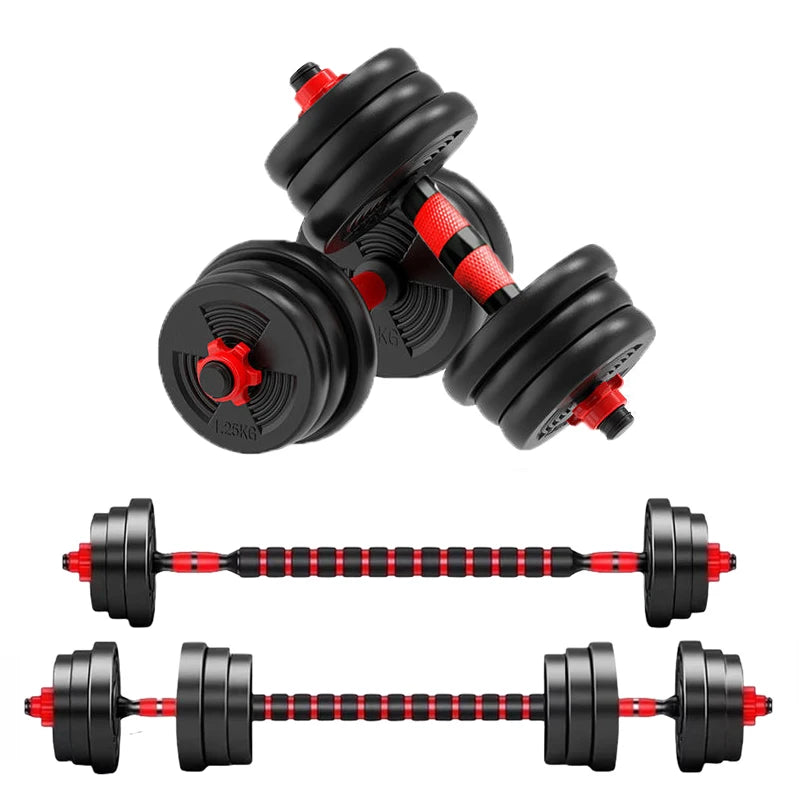 Adjustable Dumbbell Barbell Set With Anti Slip Grip Weight Plates