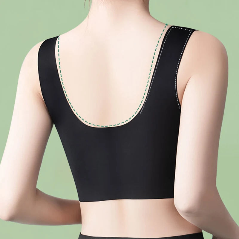 NONECN Women Lace Sport Bra Seamless Backless Bralette