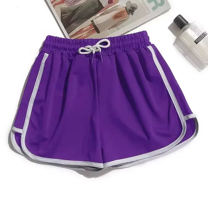 Striped Women's Korean Style Sports Shorts Loose Wide Leg Casual