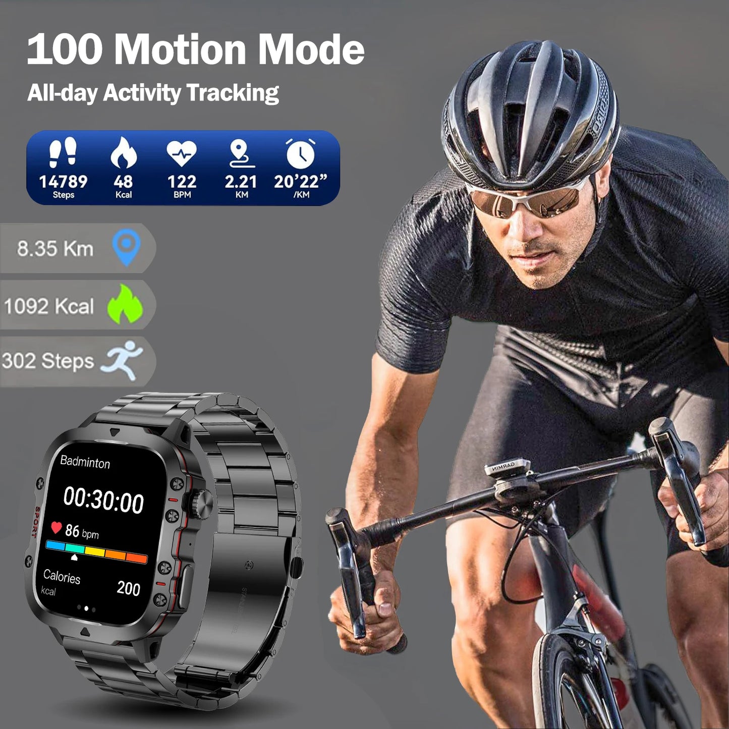 LIVLOV AI Voice Assistant Smart Watch With Bluetooth Calls
