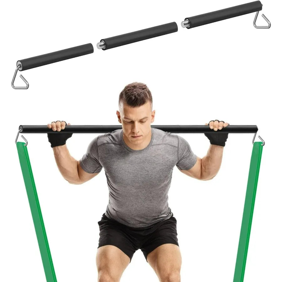 Portable Resistance Band Bar For Home Fitness Training Adjustable Bar