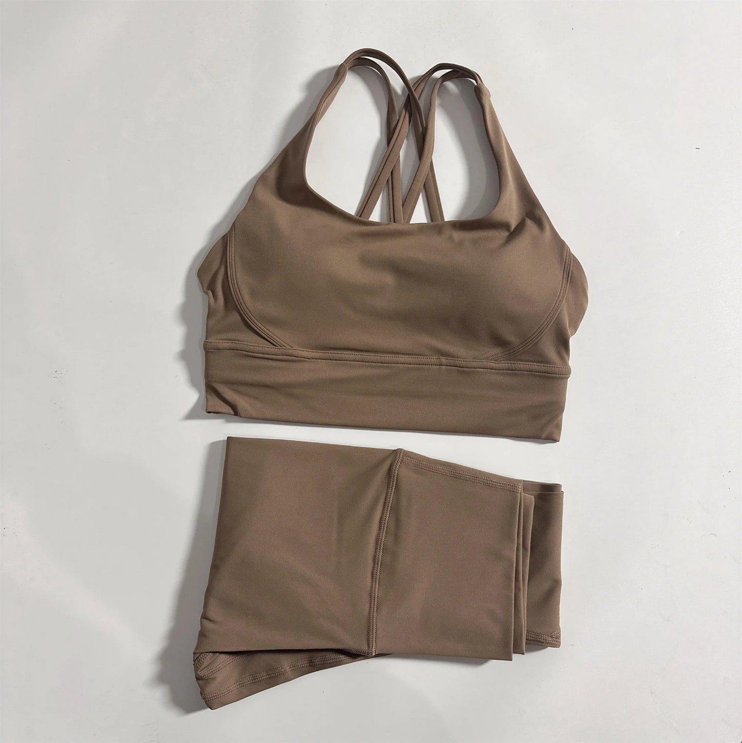 Two-Piece Compression Yoga Set High Waist Leggings And Sports Bra