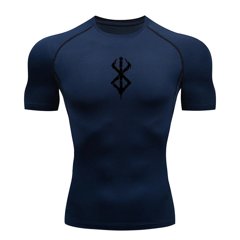 NONECN Quick Dry Men's Compression Shirt Short Sleeve Sports Tee