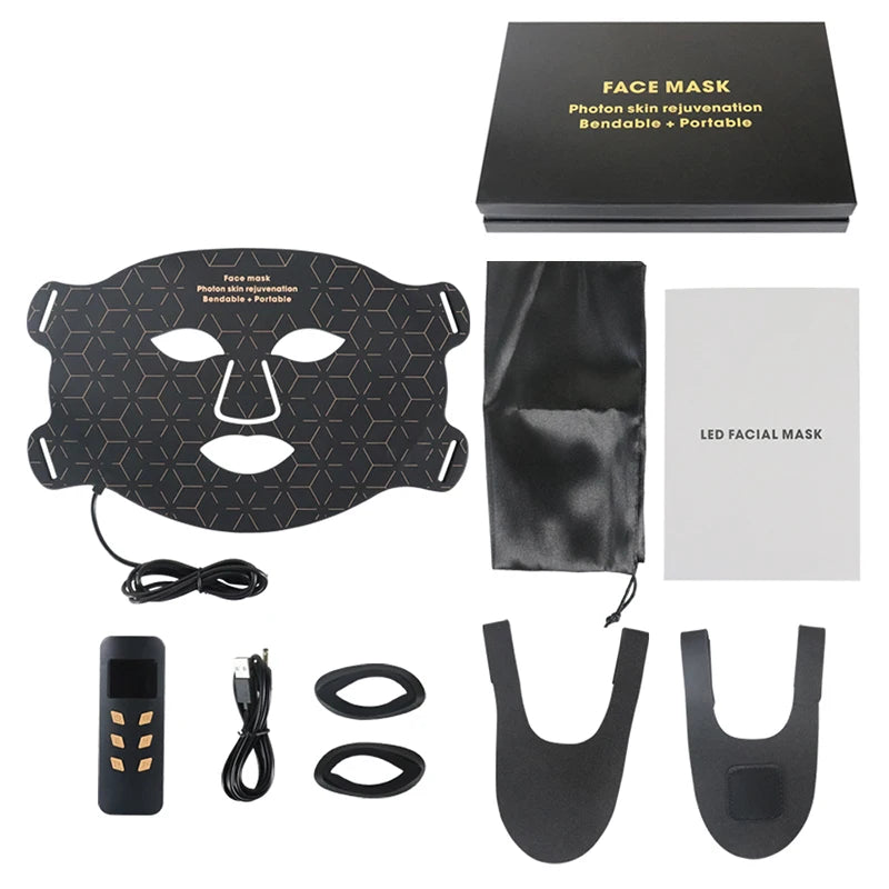 UBilli 4 Modes Portable LED Face Mask Red Light Therapy for Anti Aging