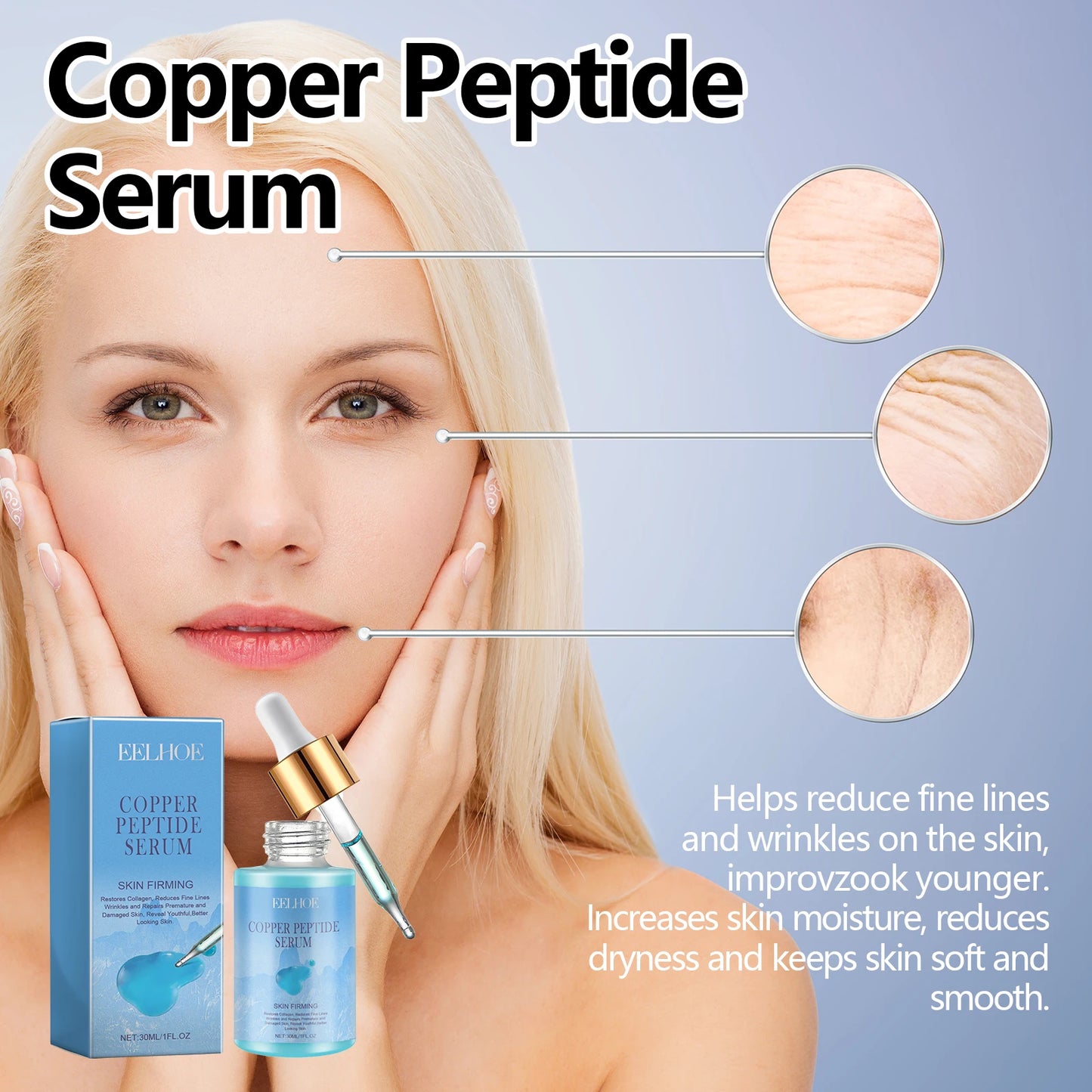 Eelhoe Copper Peptide Facial Serum For Firming And Hydration