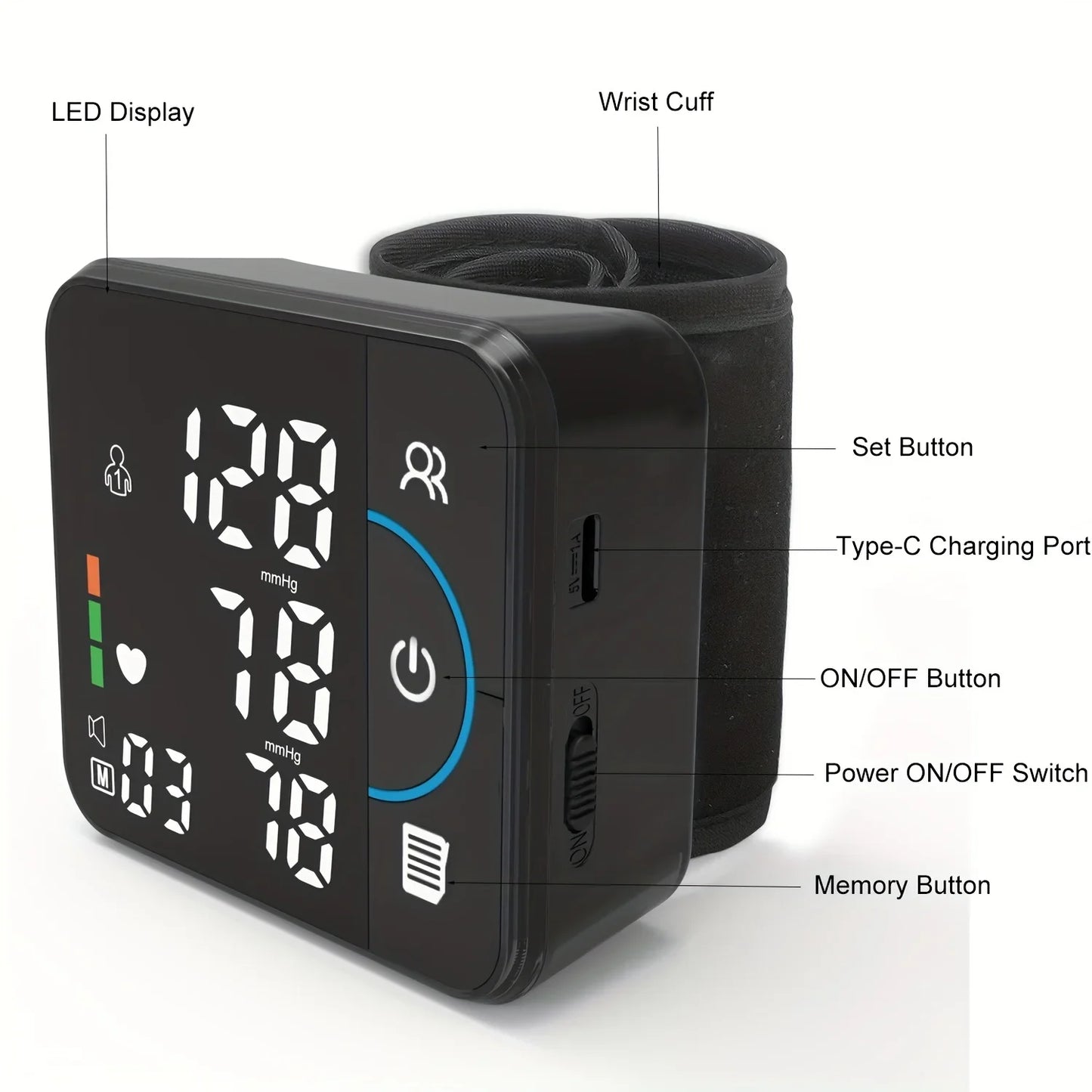 Schbit Portable Wrist Blood Pressure Monitor for Precise Health Tracking