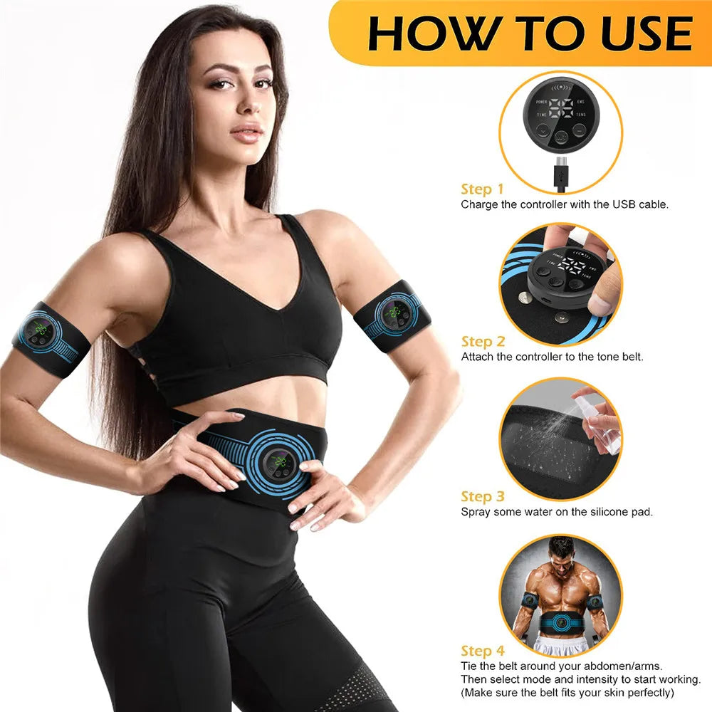 Abdominal Toning Belt EMS Muscle Stimulator For Body Slimming