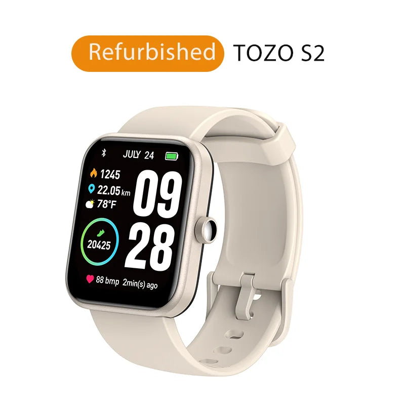 TOZO S2 Smartwatch Refurbished 5ATM Waterproof With Alexa