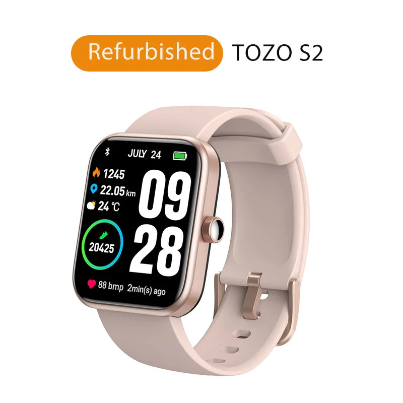 TOZO S2 Smartwatch Refurbished 5ATM Waterproof With Alexa