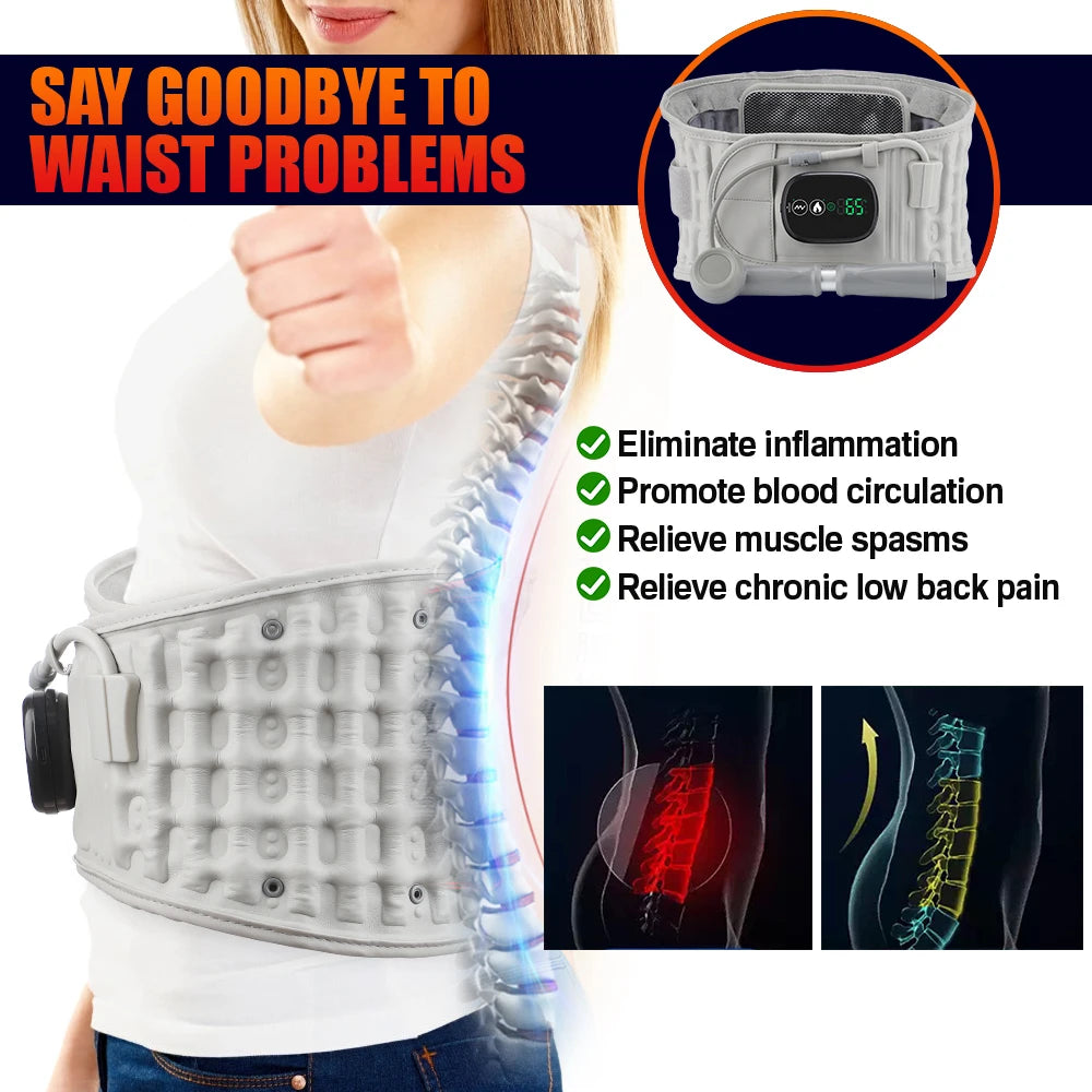 Moajaza Electric Lumbar Traction Device With Heating Airbag Inflatable