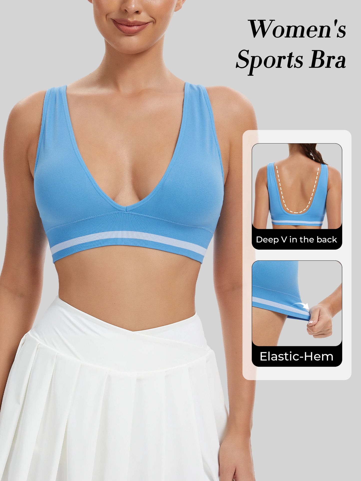 NONECN Backless Sports Bra Moisture Wicking Yoga Tank Top