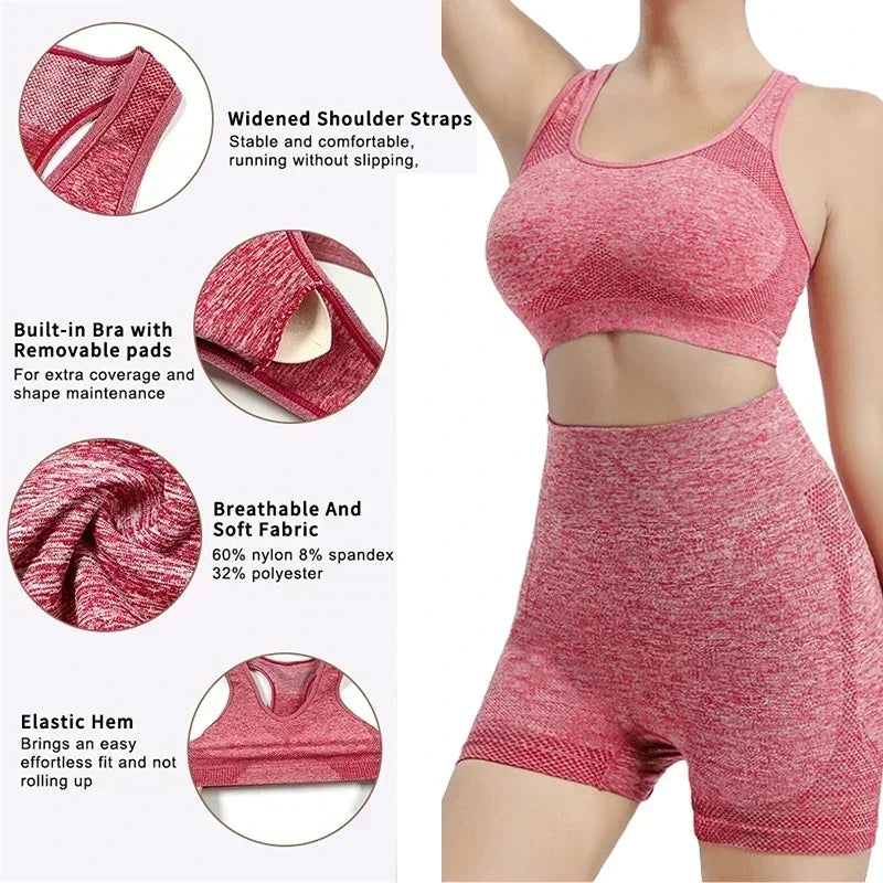 Yoga Set for Women Seamless Gym Wear and Workout Gear