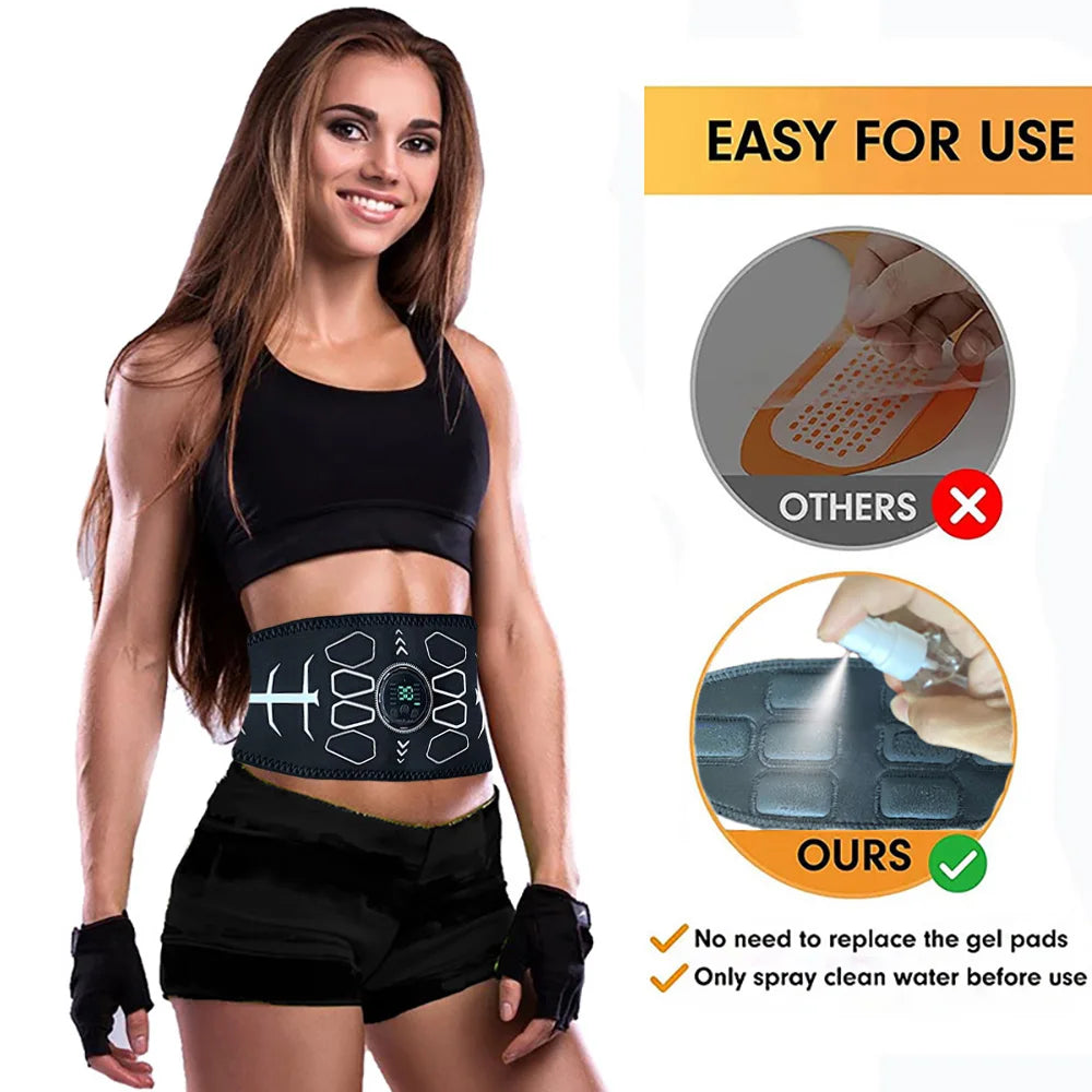 EMS Abdominal Toning Belt Muscle Stimulator Body Massager For Abs
