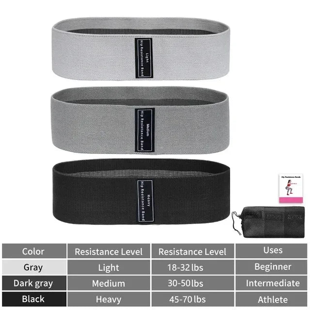 Fabric Glute Thigh Resistance Bands For Hip And Leg Workouts