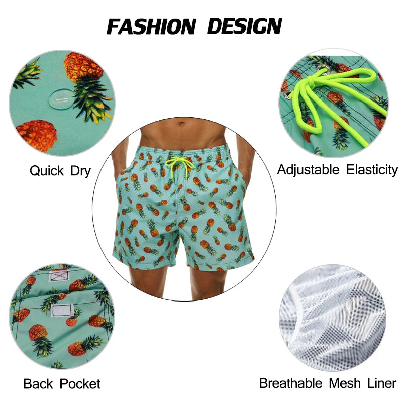 Quick Dry Summer Mens Swimwear Board Shorts For Men Beach Trunks