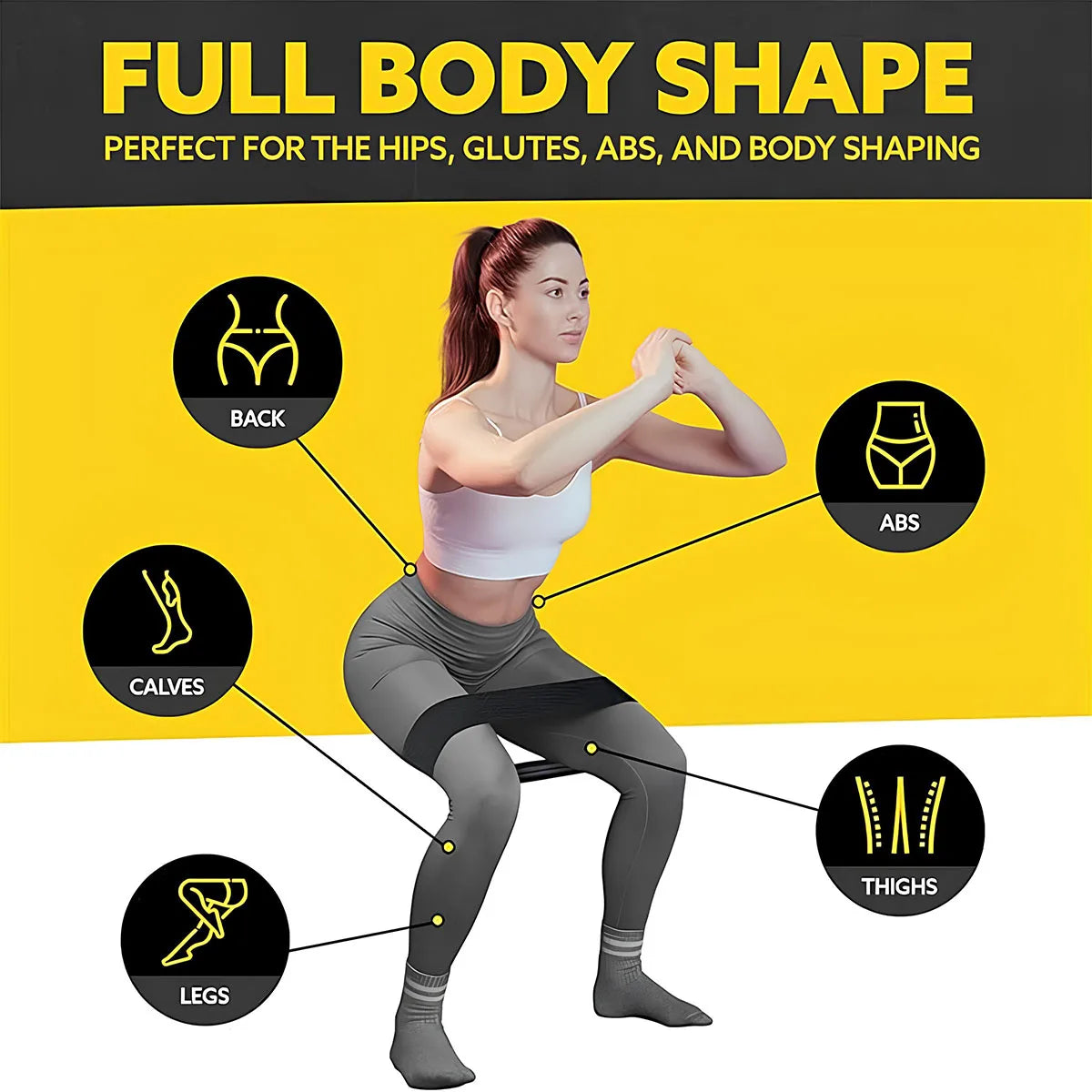 1/3pcs Elastic Resistance Band Legs and Hip Training Yoga Squat Elastic Band Latex Non-slip Gym Supplies Come with Storage Bag