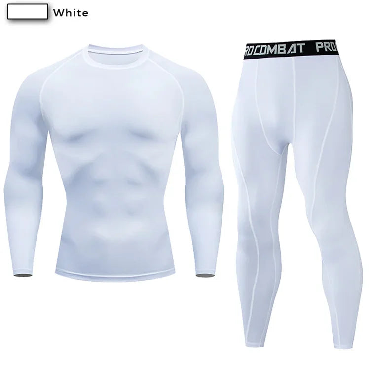 Men Compression Sportswear Set Elastic Training Yoga Tracksuit Pants
