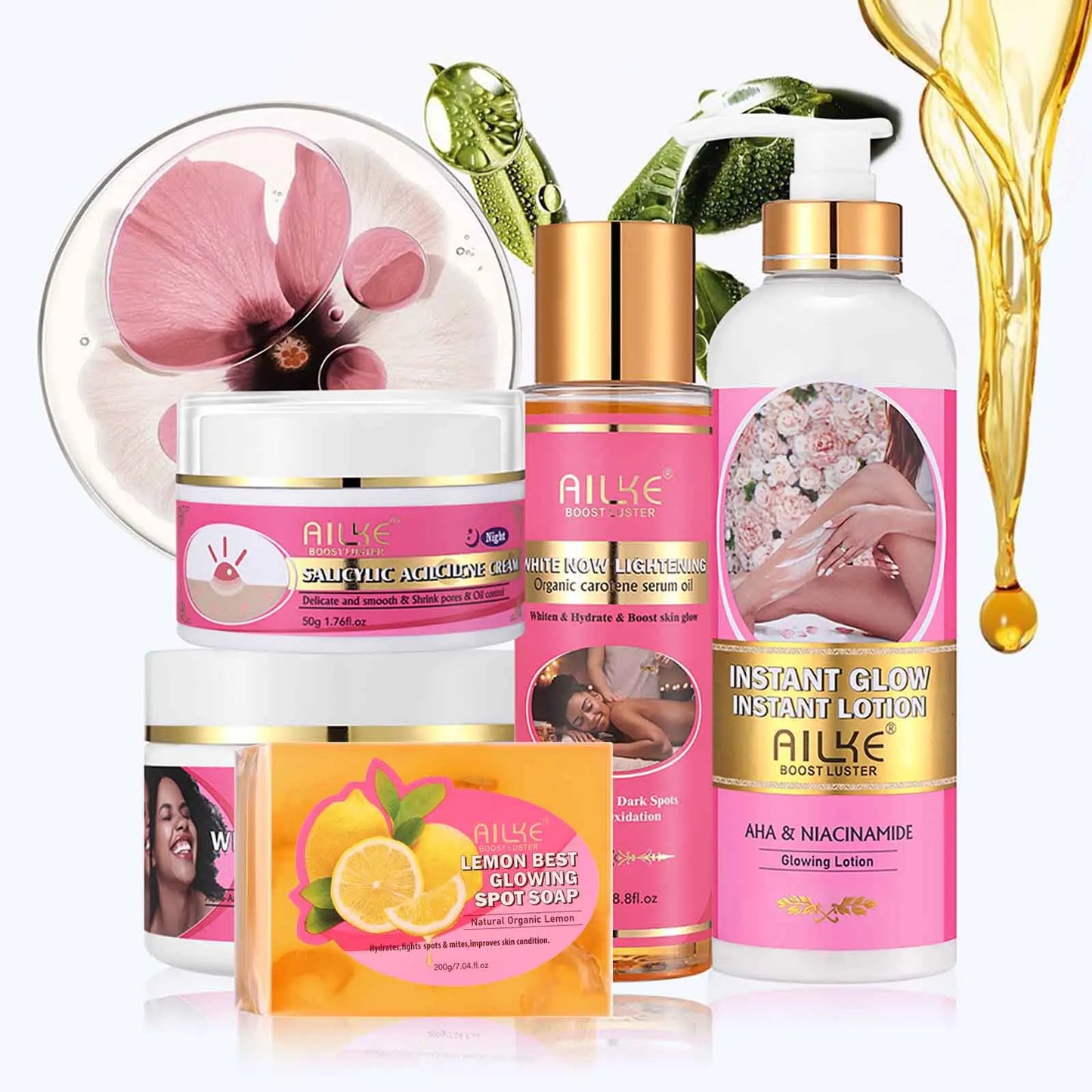 AILKE Natural Skin Brightening Set for Acne and Stains