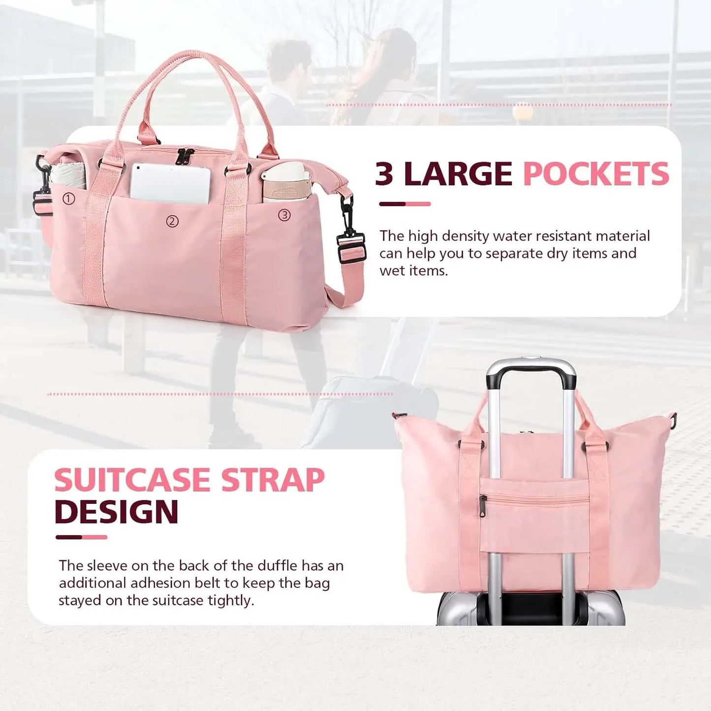 Compact Gym Bag for Women for Travel With Yoga Mat Holder Travel