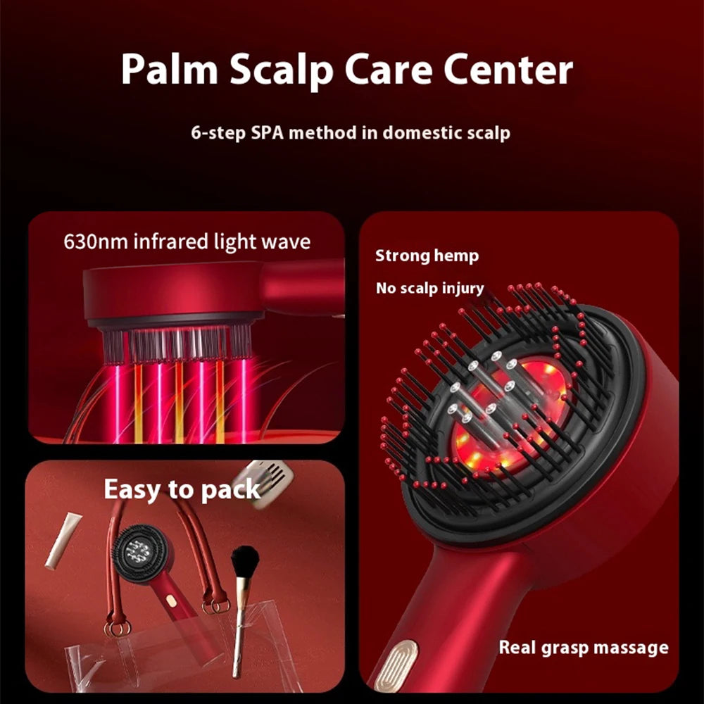 Head Massage Comb With Red Light Therapy For Hair Growth