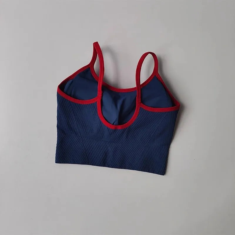 Women Breathable Yoga Sports Bra Push Up Camisole Top