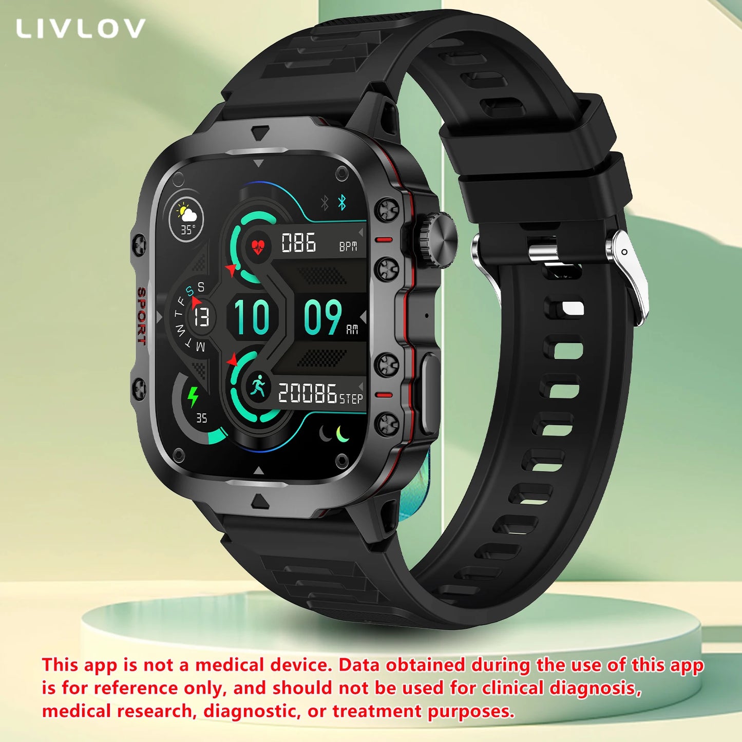 LIVLOV AI Voice Assistant Smart Watch With Bluetooth Calls