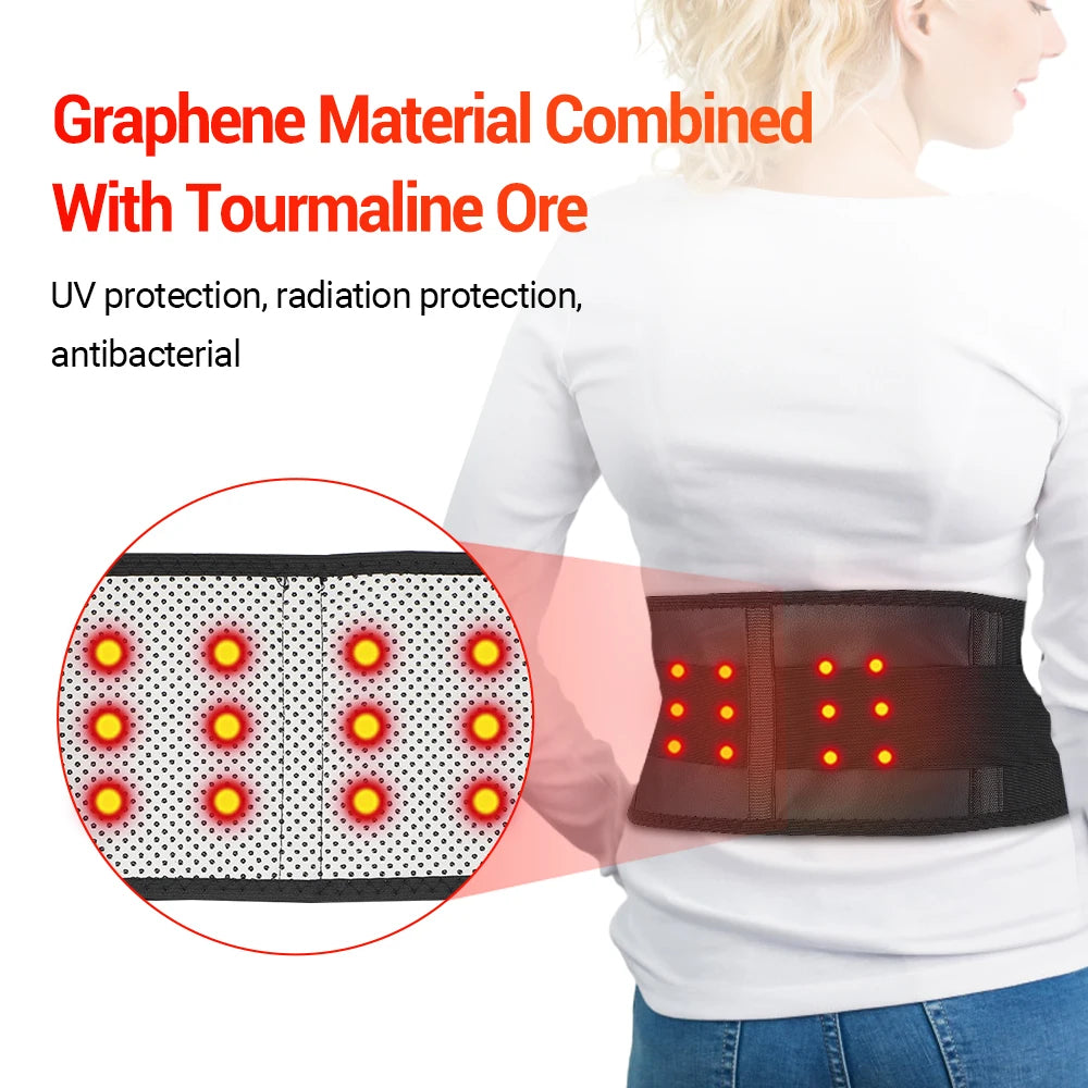 Tourmaline Self Heating Magnetic Back Support Belt Lumbar Relief