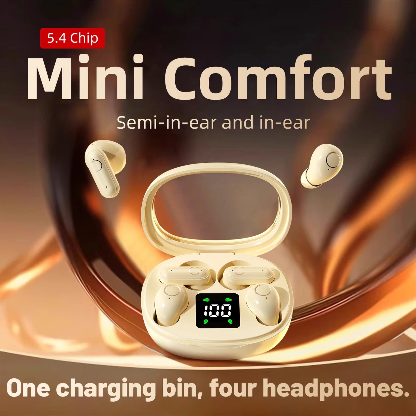SHUKE Mini Sleep Wireless Bluetooth Earbuds With Noise Reduction