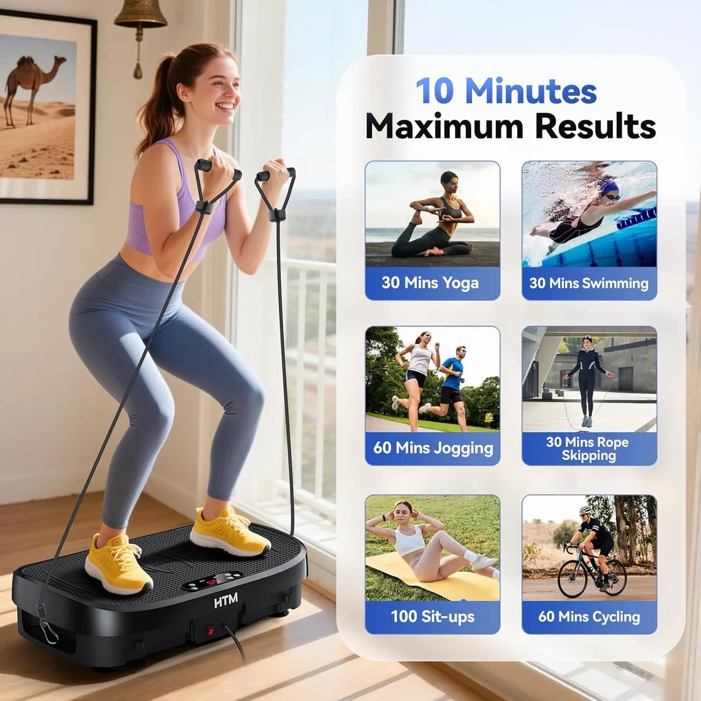 HTM Vibration Plate Fitness Platform 120 Levels Silent Operation
