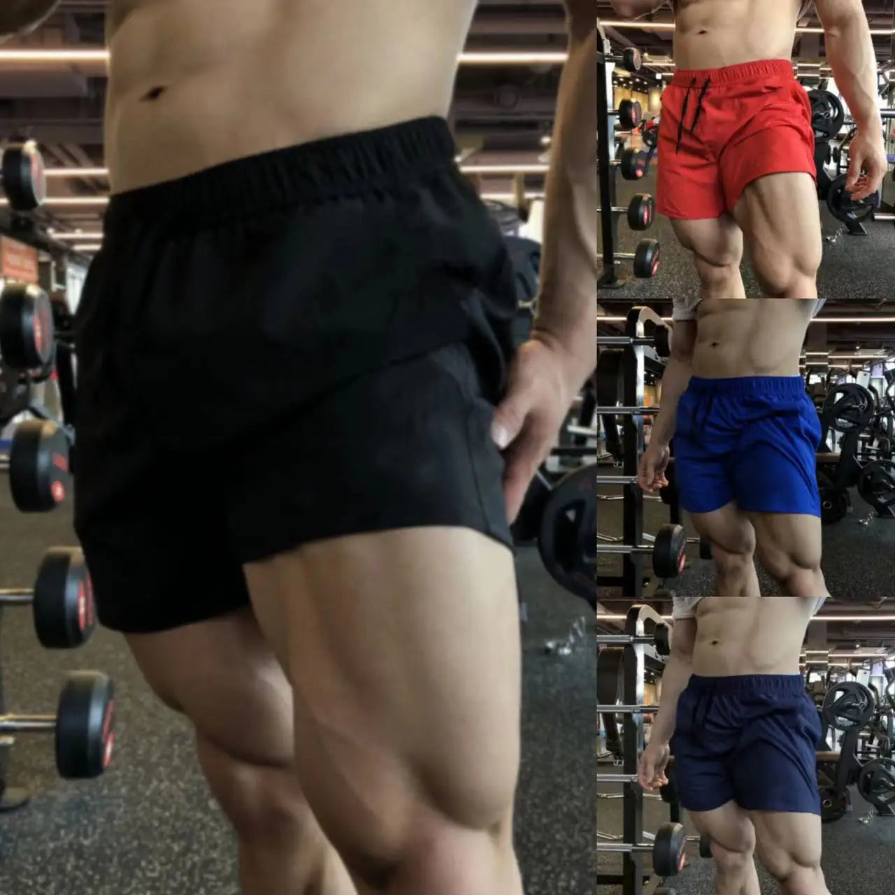 NONECN Mens Sport Shorts Running Gym Fitness Training Bottoms