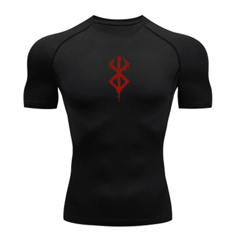 NONECN Quick Dry Men's Compression Shirt Short Sleeve Sports Tee
