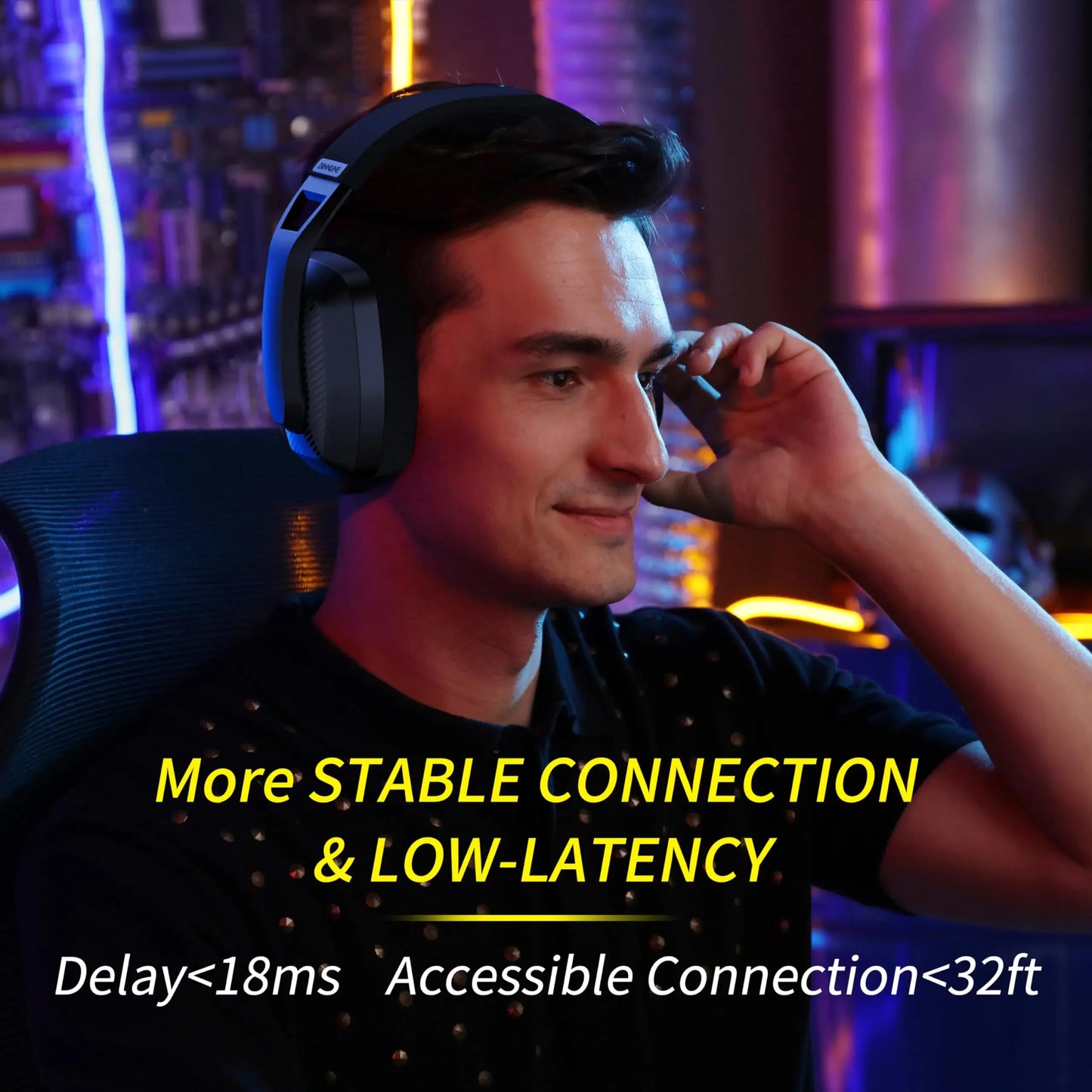 BINNUNE 2.4GHz Wireless Gaming Headset With Microphone For PS5 PC