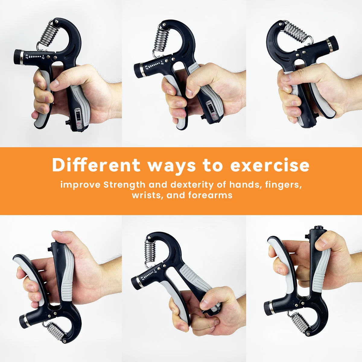 NONE Adjustable Hand Grip Strength Trainer 11-132 Lbs Forearm Rehab