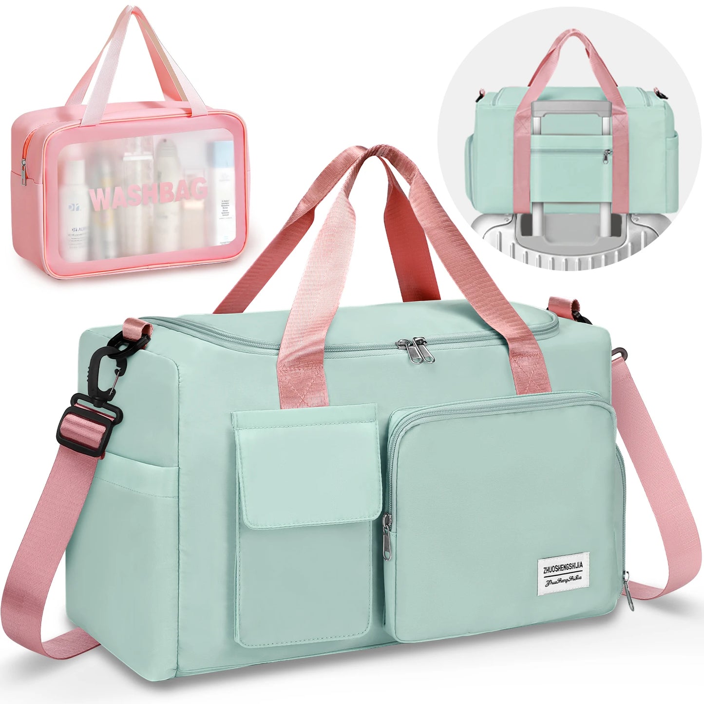 NONECN Fitness Travel Bag Waterproof Duffel With Wet Dry Separation