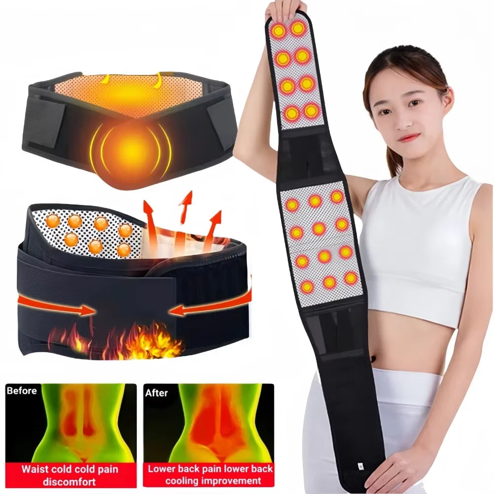 Tourmaline Self Heating Magnetic Back Support Belt Lumbar Relief