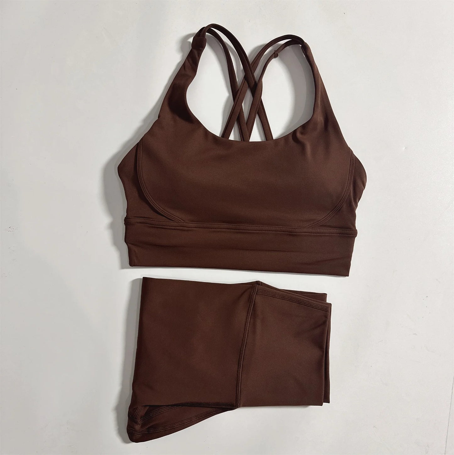 Two-Piece Compression Yoga Set High Waist Leggings And Sports Bra
